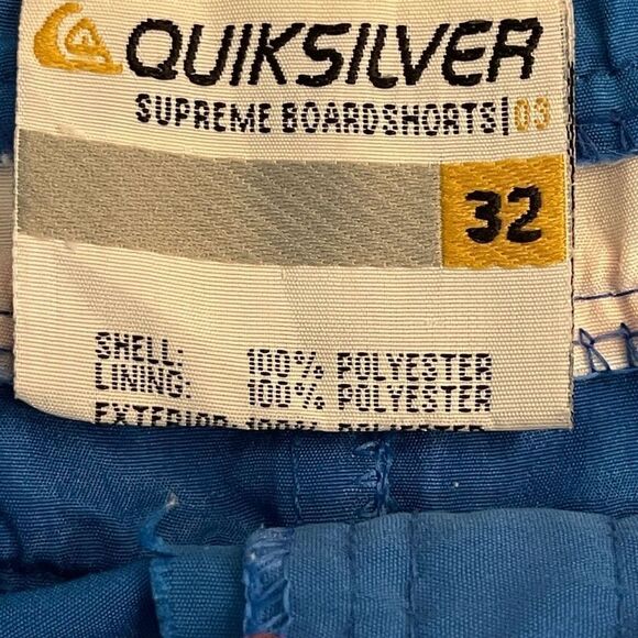 Quiksilver Mens Supreme Board Shorts Blue Red Polyester Size 32 - Picture 3 of 7
